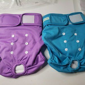 Wegreeco 2 NEW Adjustable Doggie Reuseable Diapers